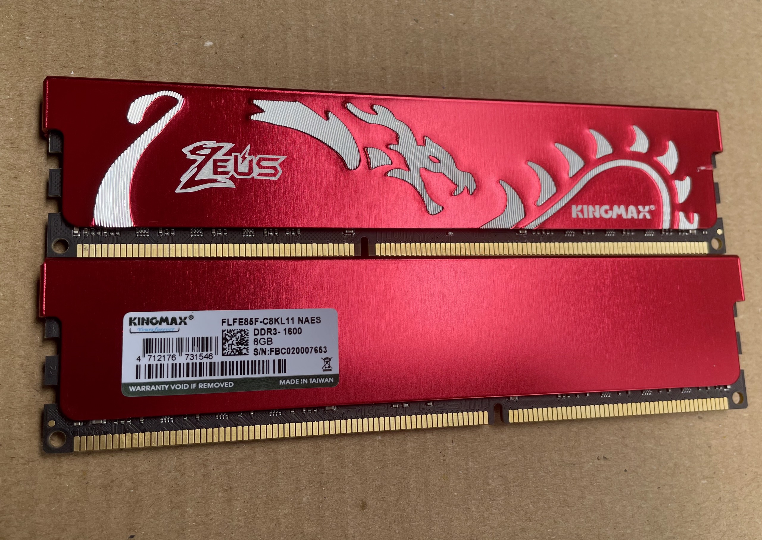 DDRAM III PC - Kingmax 8G/1600 Zeus Dragon Tản nhiệt thép